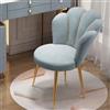 Yesbon Poltrona Camera da Letto in Velluto Moderno, Sedia Poltroncina da Sala Pranzo con Gambe in Oro, Poltrona da Salotto e Camera da Letto Moderne da Cucina con Seduta,Haze Blue