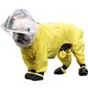 Generic Cappotto impermeabile per cani, bassotto, riflettente, impermeabile, poncho antipioggia, leggero, antivento, copertura completa, cappuccio trasparente, impermeabile per cani di taglia media e grande