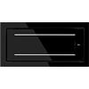 Gurari GCH C 341 PRIME - Cappa aspirante a soffitto, 120 cm, vetro nero con telecomando, assorbente, 1000 m³, striscia LED, timer, cappa aspirante per ricircolo/scarico dell'aria