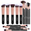 BESTOPE PRO BESTOPE Set di 16 Pennelli per il Make-up Professionali per il Trucco, Eyeliner, Ombretto, Sopracciglia, Fondotinta Liquido, Oro Rosa