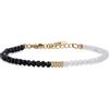 COAI Bracciale di Cristalli da Donna con Perline di Pietre Naturali, Bracciale Tormalina Nera e Pietra di Luna