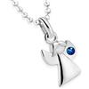 fish Collana battesimo/ragazzo/argento/oro, ciondolo a forma di angelo custode, per bambini, regalo per battesimo, nascita, biglietto di auguri e confezione regalo, Argento sterling