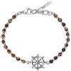 GAVU Bracciale Uomo Occhio di Tigre e Acciaio Inossidabile, Bracciale Surfista Uomo con Charm Timone