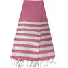 Atout Ciel Telo mare Fouta a righe con frange, 90 x 180 cm, rosa