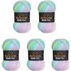 Wollbiene 5 gomitoli di lana Batik Fine da 100 g, 500 g, con gradiente, multicolore (2010, verde, rosa, bianco, pastello)