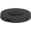 EGLO Stazione di ricarica singola, pad di ricarica singolo, per lampade da tavolo per esterni della serie Ponente, caricatore con cavo di ricarica USB-C, plastica nera, diametro 8 cm