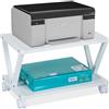 Relaxdays Porta Stampante da Scrivania, Supporto Organizer 2 Ripiani su Ruote, Portadocumenti, HLP 28x44x28,5 cm, Bianco