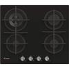 Candy CVG6BR4WPB Piano Cottura 4 Fuochi a Gas 60 cm Griglia in Ghisa piano in Vetro colore Nero