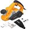Hoteche Pialla elettrica 900 W, 82 x 3 mm - 16000 rpm, lame 65 mn, spina VDE, piastra in alluminio, accessori inclusi - nero e giallo