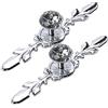 BOZONLI 2 Pezzi Pomelli di Cristallo 30mm Maniglie a Forma Diamanti Trasparente Maniglie per Mobili Porte Armadietti Cassetti e Guardaroba (Cromo Lucido Base 170mm)
