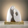 BONGELLI PREZIOSI Presepe Stilizzato Natività 14x13cm Bianco Base Oro Decorazione Natalizia
