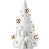 BONGELLI PREZIOSI Presepe Natività con Albero 15cm Bianco e Oro Decorazione Natalizia