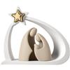 BONGELLI PREZIOSI Presepe Stilizzato Natività Capanna 13x11cm Bianco e Oro Decorazione Natalizia