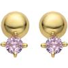 LUXENTER Pendientes Sako de Plata de Ley 925 y Circonita Rosa acabados en oro amarillo de 18k.