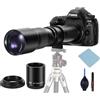 JINTU Teleobiettivo per Canon 500-1000 mm F/8 manuale con anello a T adattatore per Canon T8i T7i T7 T6 T6s T6i SL3 SL2 4000D 2000D 1200D, 70D 77D 650D 60D EOS-1D X Mark III/II, 5D Mark IV, 650D D