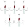 SG Store 5 Pezzi Rosso Ganci Di Assistenza Jigging Doppi Saltwater Dancing Stinger Jigging Hook Per Tutti I Tipi Di Jigging Esche Verticali Jigging Saltwater