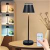 Neoglint Lampada da Tavolo LED Senza Fili Ricaricabile, Lampade da Esterno con Base di Ricarica Wireless e Telecomando, Luci da Tavolo dal Design Moderno con 3 Timer di Temperatura Colore