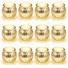Hejo 12 Pezzi Portacandele Votivi per Candele Tea Light,Oro Vasetti Vetro Piccoli per Candele Tealight,Porta Candele per Centrotavola Matrimonio,Festa di Compleanno, Decorazione Domestica (6cm * 6cm)