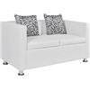 vidaXL Divano 2 posti in pelle artificiale bianca Chaise Lounge reclinabile