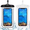MEETTIKEY 2 Pezzi Custodia Impermeabile Smartphone, Custodia Subacquea Smartphone IPX8 Universale Mare Accessori Spiaggia per IPhone 13/12/11 Mini Pro Max XR, Samsung Sony (Nero+Bianco)