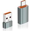 HATMINI Adattatore da USB a USB C, Convertitore OTG Femmina a Maschio per MacBook, iPad, Desktop, Laptop, Proiettori, Caricabatterie - 2 Pezzi