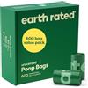 Earth Rated Sacchetti igienici per cani, a prova di perdite e extra resistenti, rotoli di ricarica, senza profumo, 600 pezzi