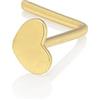 Mia Gioielli - Piercing Cuore in Oro 18k (750) Bianco o Giallo Anallergico | Orecchino Naso Cuoricino, Per Donna Ragazza, Oro Bianco o Giallo, Nickel Tested