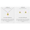 Philip Jones Set collana e orecchini con pietra portafortuna di novembre (topazio) creato con cristalli Zircondia®