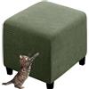 Hoowarm Elasticizzato Copri Pouf ，Rotondo/Quadrato Fodera Poggiapiedi ，40x40/50x50/60x60 Elasticizzat Coprisgabello ，Velluto Jacquard Copri Sgabello (Color : A15, Size : 50x50x40)