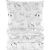 Cotton Market Completo Lenzuola Matrimoniali Cotone 200x200cm - Copripiumino Matrimoniale Set con Cuscino 70x80cm - Biancheria da Letto a Fantasia - Bianco Gatti