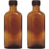 Viva Haushaltswaren - Bottiglia medica in vetro marrone con etichette 2 x 100 ml Nero