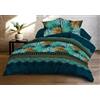 Le linge de Jules Parure lenzuolo con angoli e lenzuolo con angoli 140 x 190 + 2 federe, in microfibra, morbido e resistente, facile da pulire, colore: blu