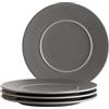 MÄSER Serie Unico, piatto da dessert per 4 persone, piccolo piatto in ceramica di alta qualità, gres, antracite