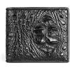 Alice Fan Lusso Vera Pelle di Coccodrillo Uomini Portafoglio Pelle Alligatore Bifold Portafoglio Uomo Breve Portafogli, Testa nera, Portafoglio in pelle di coccodrillo naturale