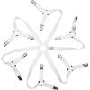 Auivguiv Toweter Ferma Lenzuola,Clip Lenzuola,6 Lati Regolabile Elastico,Adatta per Tutti i Formato Rotondo e Quadrato Materassi(3 Vie Bianca)