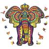 NBFBA Puzzle in Legno, Elefante Interessante 100 pezzi Puzzle di Forme Irregolari per Adulti e Bambini, 18 * 19.3cm Gioco di Logica, Serie di Giochi di Famigli