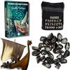 Majestic's Rune Celtiche Vichinghe Ossidiana Nera, Set x25 Pietre Lucide Semi Preziose Incise (2 cm x 1 cm) + Sacchetto Nero + Libro Pratico (PDF) - Alfabeto runico Futhark per divinazione e cartomanzia