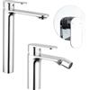 Parama Set miscelatori: lavabo alto bidet senza scarico e incasso doccia monocomando cromato | Kerry