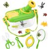 Funsland Set di Giocattoli da Esploratore Esterno, 5 Pezzi Set di Caccia agli Insetti per Bambini, incl Casella degli Insetti, Lente di Ingrandimento, Reti per Farfalle, Pinzette, 12 Insetti Falsi