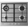 CANDY Piano Cottura a Gas, Linea IDEA, 60 cm, 4 Fuochi, Acciaio Inox - CHG6BR4WX