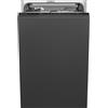 SMEG Lavastoviglie Slim a Scomparsa Totale, 45 cm, 10 Coperti, Classe Energetica E, Nero - ST4523IN