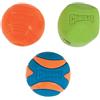 Chuckit! Fetch Medley Gen 2 Palline di gomma per cani, Strato, Erratico, Ultra Squeaker Balls per cani, Durevole e Alto Bounce Launcher Compatibile Cane Giocattolo Medio, Confezione da 3