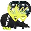 BOOSTEADY Racchetta Padel Fibra di Vetro di Carbonio con Nucleo in Schiuma EVA, Racchetta Padel Uomo e Donna, con Borsa di Trasporto e Palline da Tennis