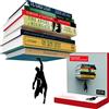 ARTORI Design Supershelf | Libreria fluttuante supereroe in metallo nero| Nascosto | Scaffale nascosto | Scaffali per libri originale| Regali per fan| Regali per gli amanti dei libri | Figo fermalibri