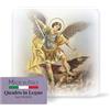 F.LLI BONELLA FRATELLI BONELLA - Quadretto da Appoggio con San Michele - Quadretto in Legno Sagomato con Scatola Regalo - Soprammobile Religioso 10x10 cm