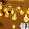 Ligarko Batteria per luminarie, 60LED 7M / 23ft Luci da giardino per esterni, con 8 modalità Telecomando Luci da fata Impermeabile, Luci da fata per camera da letto, feste,decorazioni natalizie (bianco caldo)