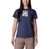Columbia Sun Trek Short Sleeve Graphic Tee, Camiseta técnica de Manga Corta Donna, Nocturnal, Wavy Rays,