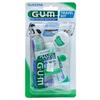 Gum travel kit viaggio 1 spazzolino pieghevole gum travel + 1 dentifricio viaggio 12 ml + 1 rocchetto filo interdentale 10mt + 2 scovolini gomma gum soft picks