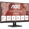 AOC 27E3UM - Monitor Full HD da 27 pollici, AdaptiveSync, altoparlanti (1920x1080, 75 Hz, DisplayPort, HDMI, VGA, hub USB), colore nero