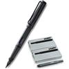Lamy "Safari" Umbra - Penna stilografica, pennino fine, colore bianco, con 10 cartucce di inchiostro nero, in